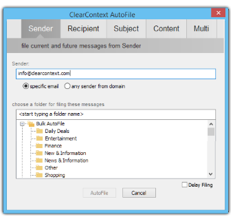 Create custom autofile rules